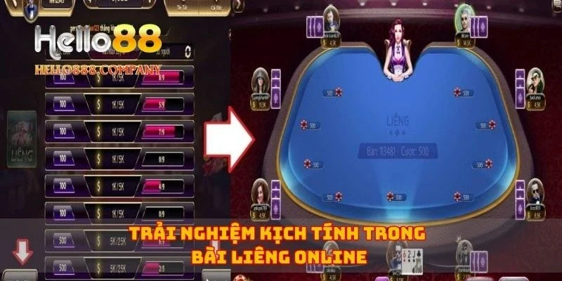 Trải nghiệm kịch tính trong bài liêng online